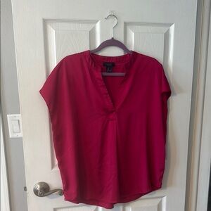 RACHEL Rachel Roy Pink Relaxed Blouse with Mandarin Collar